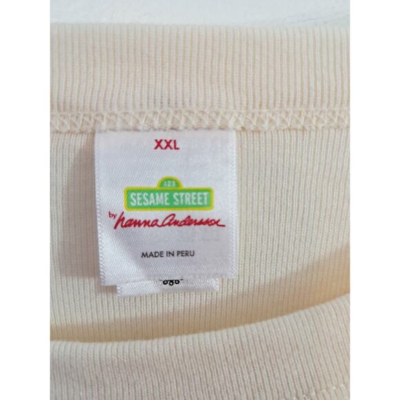 Hanna Anderson Sesame Street Graphic Long Sleeve Tee Cream Size XXL - Picture 4 of 6